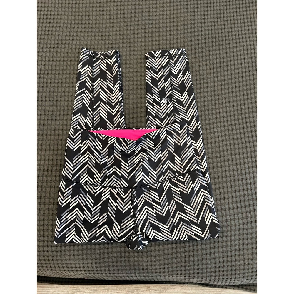 Victoria Secret Capri‎ Leggings | NWOT Womens Black White Print Athletic Pants - Picture 3 of 8